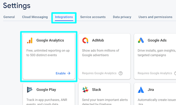 Linking Firebase Project with GA4